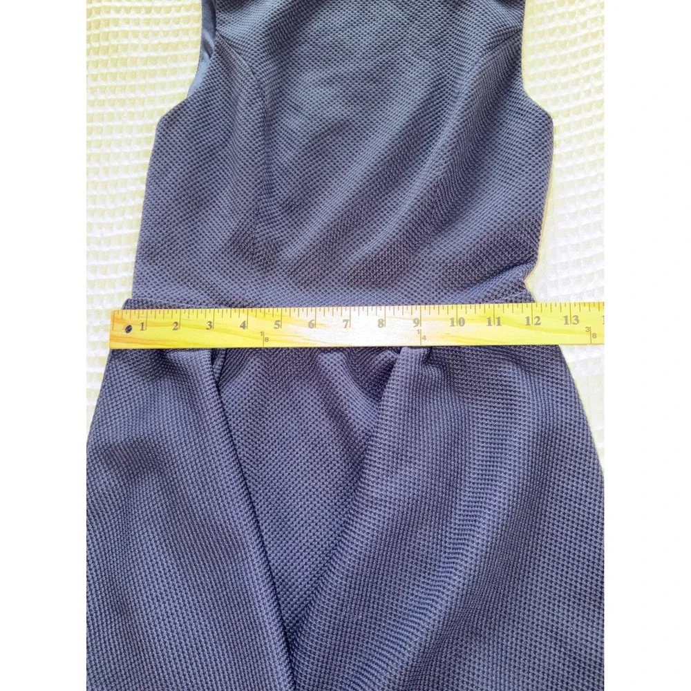 Lulus Skater Dress Women Small Navy Blue Open Back‎ Textured Fit and Flare Mini